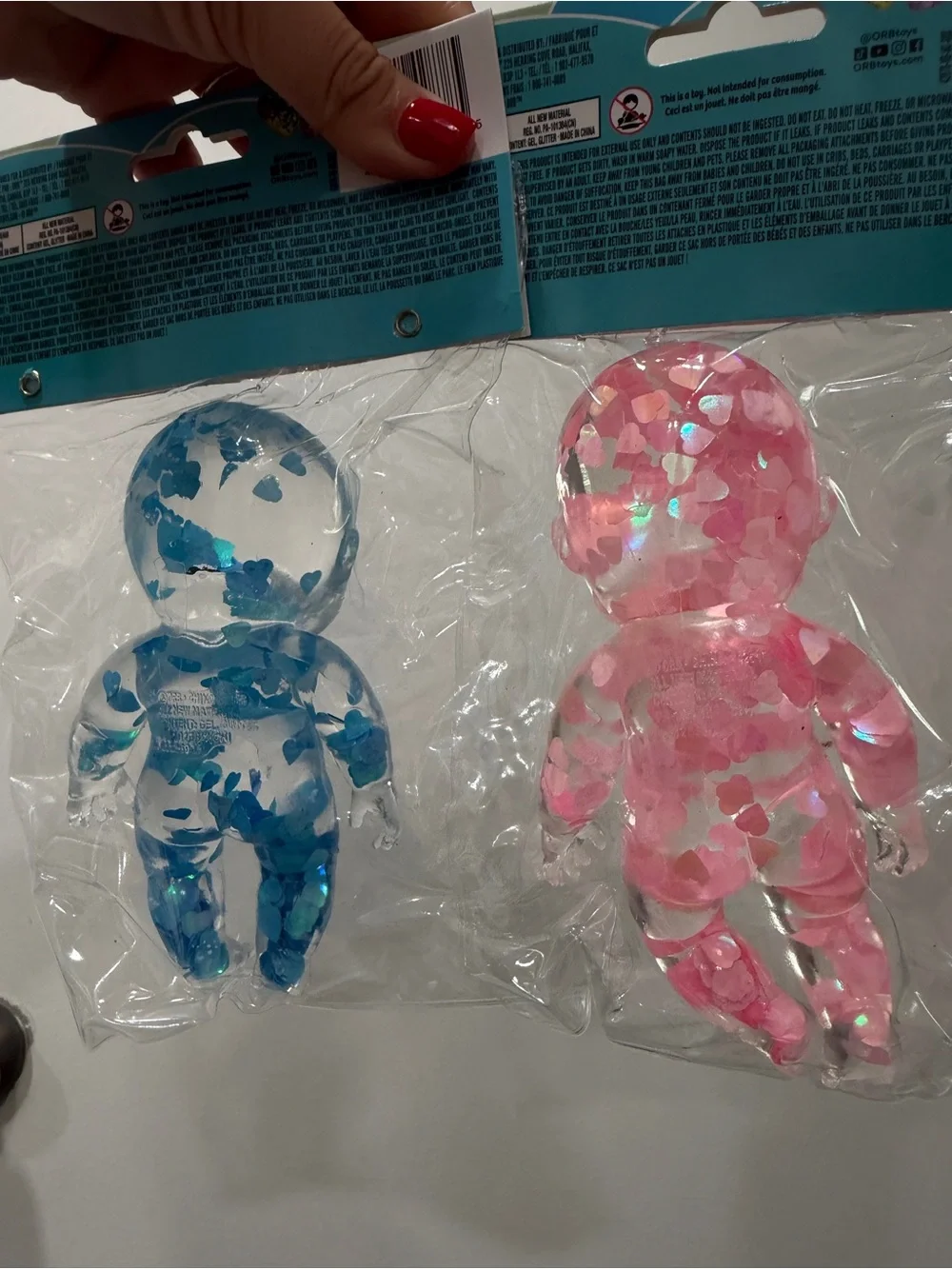New Lot of 2 🔥Onesies Squeeze Toy - Pink or Blue